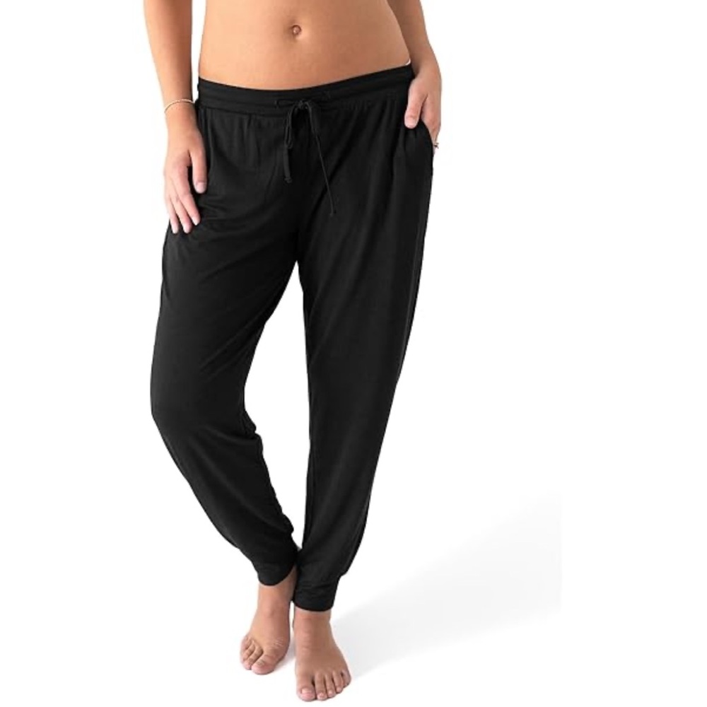 M H&M Black Drawstring Joggers with Cuffed Ankles